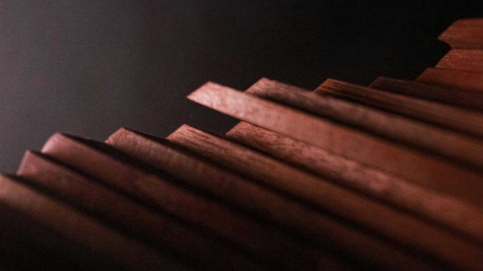 Fanned wood slats